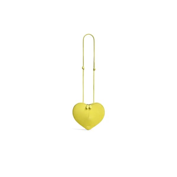 Le Coeur Bi-Material Bag in Leather, Lemon Yellow