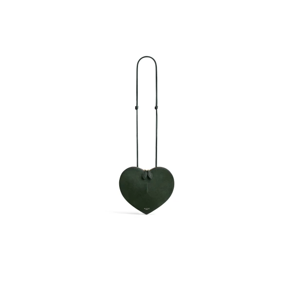 Le Coeur Bi-Material Bag in Leather, Lichen