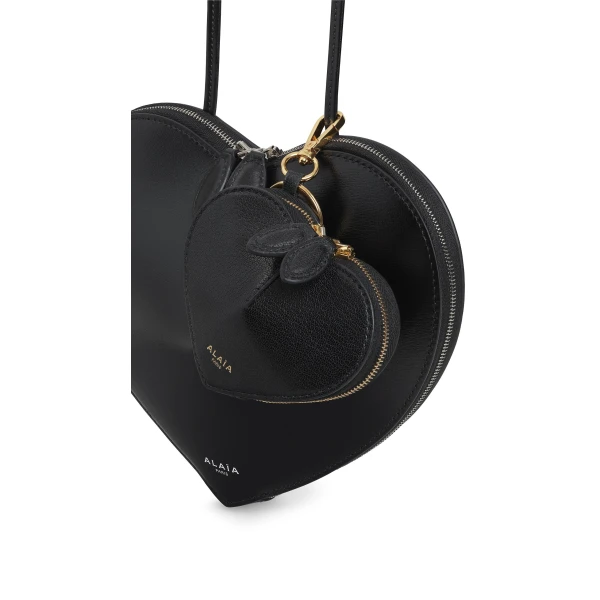 Alaia Le Coeur Coin Purse in Goatskin, Black | Wallets & Purses | Coveti
