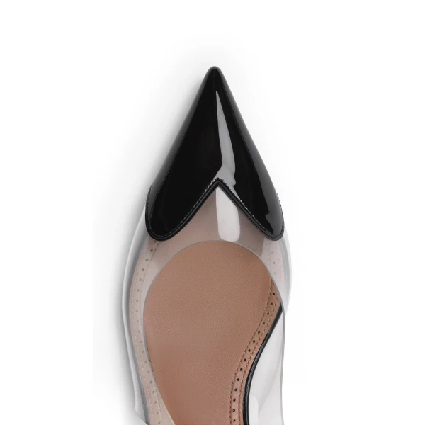 Alaia Le Coeur Flat Slingbacks in Patent Calfskin, Black | Flats | Coveti