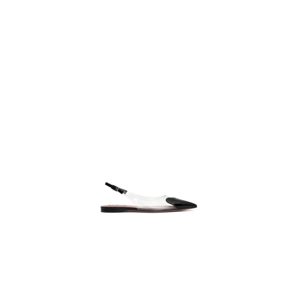 Le Coeur Flat Slingbacks in Patent Calfskin, Black