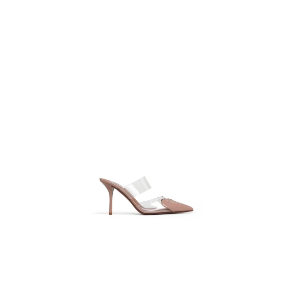 Le Coeur Mules in Patent Calfskin, Nude