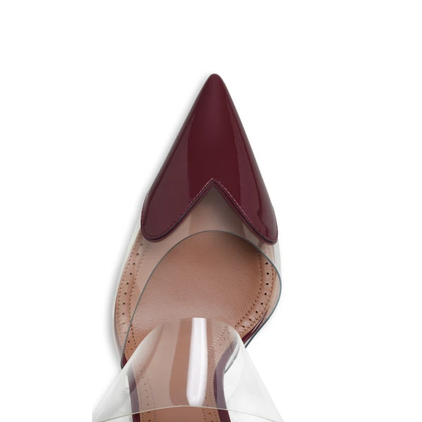 Alaia Le Coeur Mules in Patent Leather, Garnet Red | Mules | Coveti