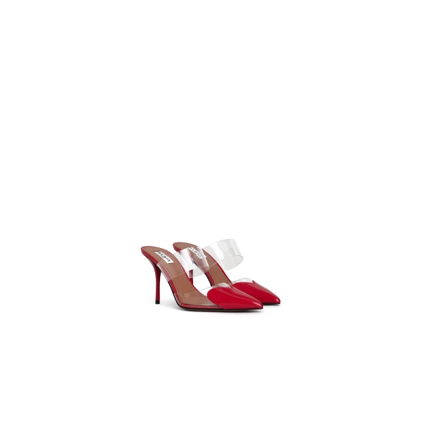 Alaia Le Coeur Mules in Patent Leather, Red | Mules | Coveti