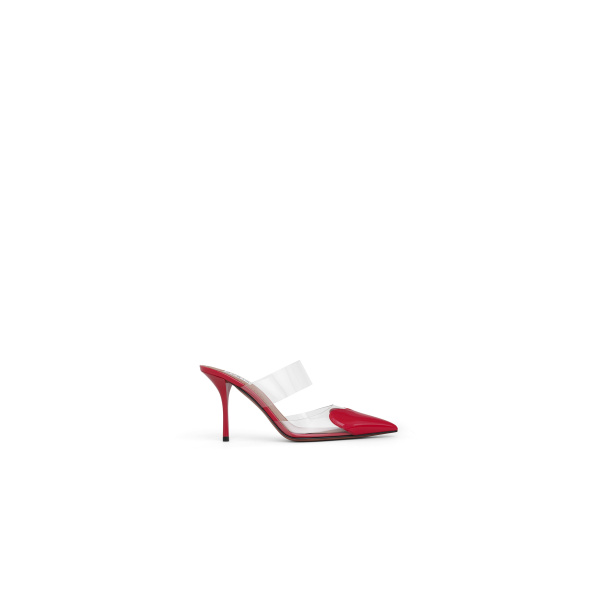 Alaia Le Coeur Mules in Patent Leather, Red | Mules | Coveti