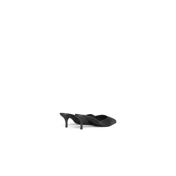 Alaia Le Coeur Mules in Satin, Anthracite and Dark Grey | Mules | Coveti