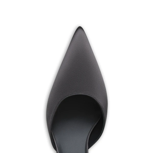 Alaia Le Coeur Mules in Satin, Anthracite and Dark Grey | Mules | Coveti