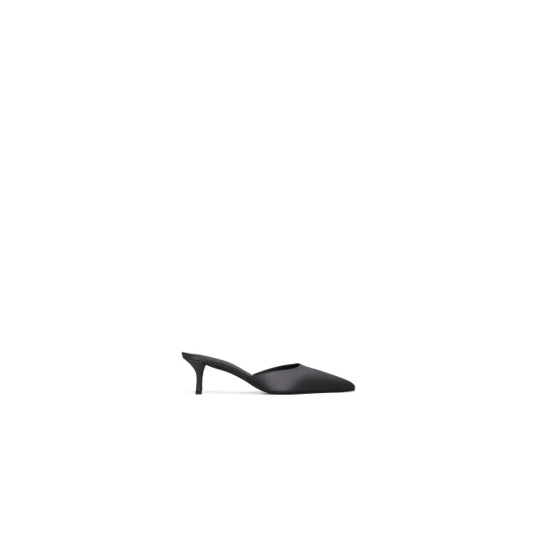 Alaia Le Coeur Mules in Satin, Anthracite and Dark Grey | Mules | Coveti