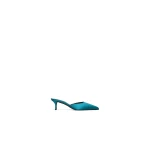 Alaia Le Coeur Mules in Satin, Emerald | Mules | Coveti
