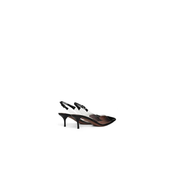 Alaia Le Coeur Slingbacks 55 in Patent Leather, Black | Heels | Coveti