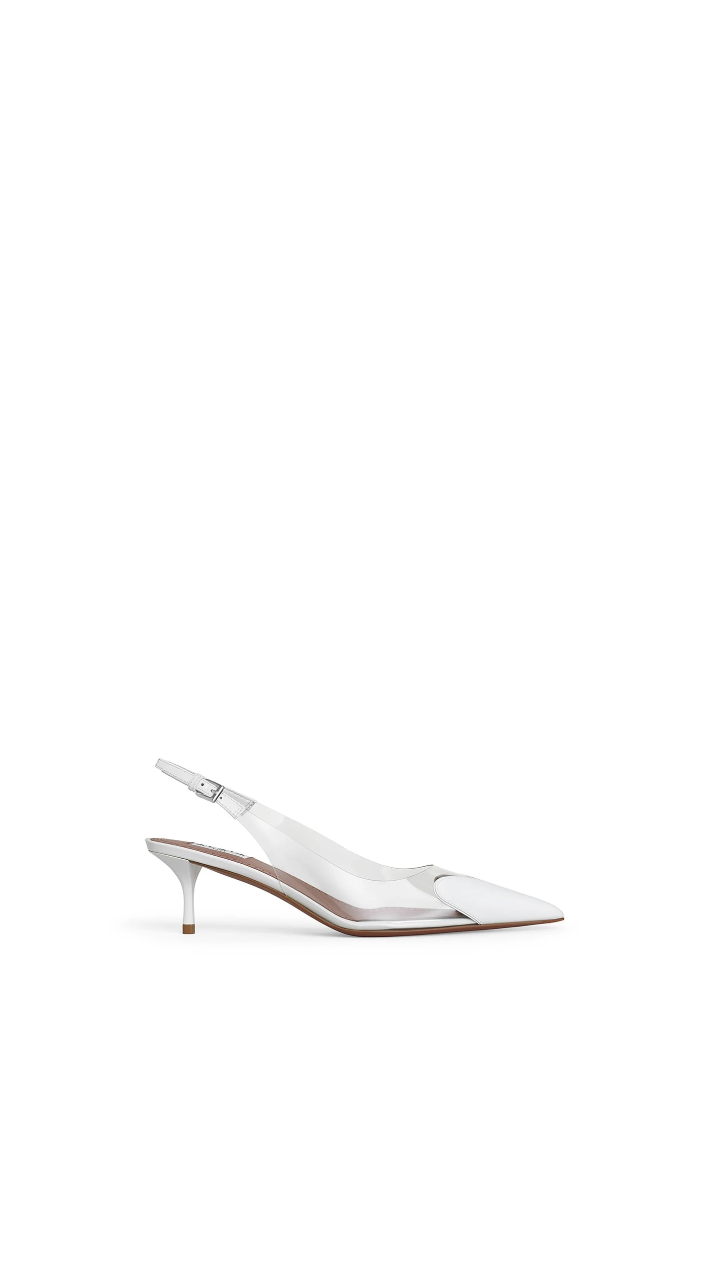 Alaia Le Coeur Slingbacks 55 in Patent Leather, Optical White Alaia Le Coeur Slingbacks 55 in Patent Leather, Optical White | Heels | Coveti