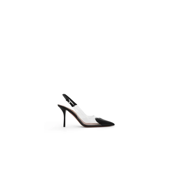 Alaia Le Coeur Slingbacks 90 in Patent Leather, Black | Heels | Coveti