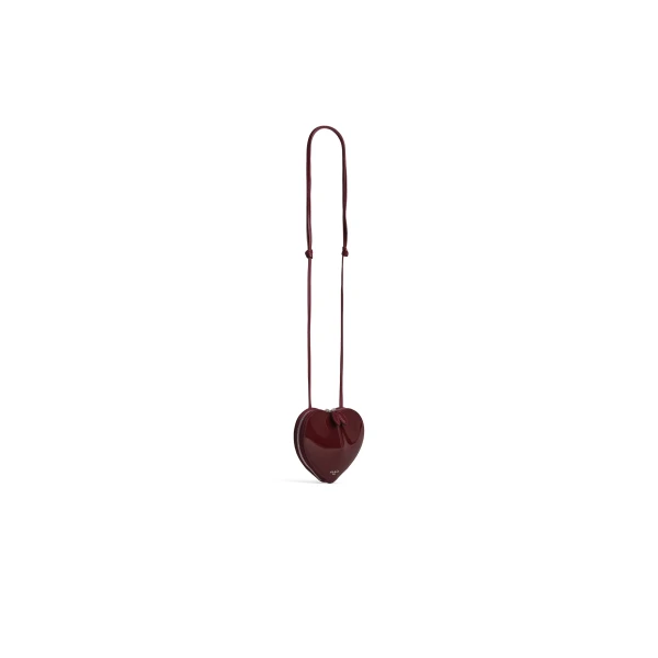 Alaia Le Coeur Small Bag in Patent Leather, Garnet Red | Mini Bags | Coveti