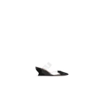 Alaia Le Coeur Wedge Mules in Patent Leather, Black, 60 mm | Mules | Coveti