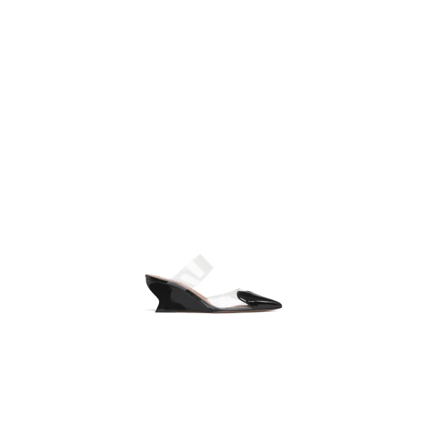 Le Coeur Wedge Mules in Patent Leather, Black, 60 mm