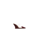 Alaia Le Coeur Wedge Mules in Patent Leather, Garnet Red | Mules | Coveti