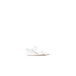 Alaia Le Coeur Wedge Mules in Patent Leather, Optical White, 60 mm | Mules | Coveti