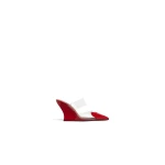 Alaia Le Coeur Wedge Mules in Patent Leather, Red | Mules | Coveti