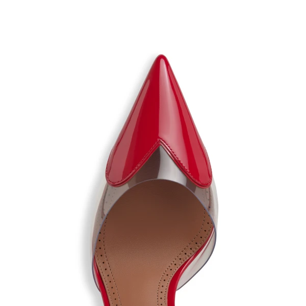 Alaia Le Coeur Wedge Mules in Patent Leather, Red | Mules | Coveti