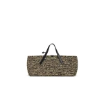 Alaia Le Panier East West Large Bag in Raffia, Natural and Black | Totes & Top-Handle Bags | Coveti