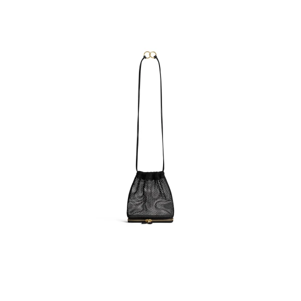 Le Pochon Bag in Fishnet, Black
