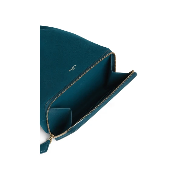Alaia Le Pochon Bag in Suede, China Blue | Shoulder & Crossbody Bags | Coveti