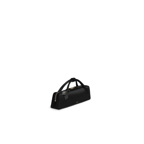 Alaia Le Teckel Clutch in Satin, Black | Clutch Bags | Coveti