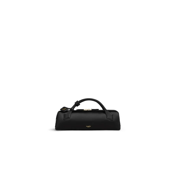 Alaia Le Teckel Clutch in Satin, Black | Clutch Bags | Coveti