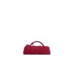Alaia Le Teckel Clutch in Suede, Raspberry | Clutch Bags | Coveti