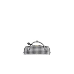 Alaia Le Teckel Clutch in Vichy Print, Black and White | Clutch Bags | Coveti