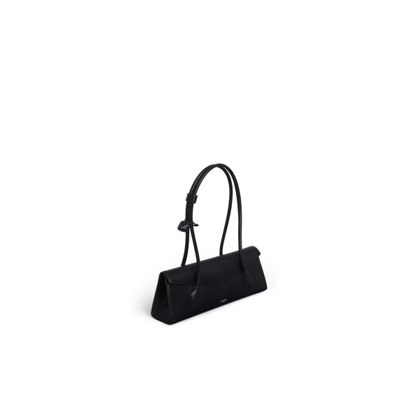Alaia Le Teckel Flap Medium Bag in Shiny Goatskin, Black | Shoulder & Crossbody Bags | Coveti