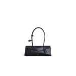 Alaia Le Teckel Flap Medium Bag in Shiny Goatskin, Black | Shoulder & Crossbody Bags | Coveti
