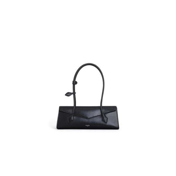 Le Teckel Flap Medium Bag in Shiny Goatskin, Black