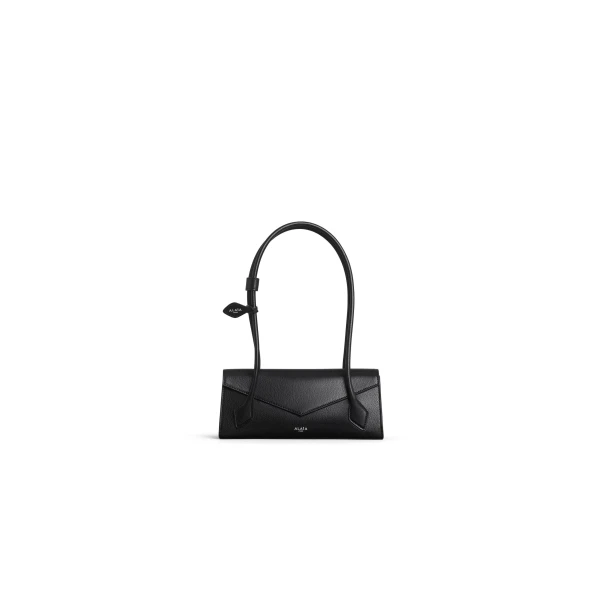 Le Teckel Flap Small Bag in Shiny Goatskin, Black
