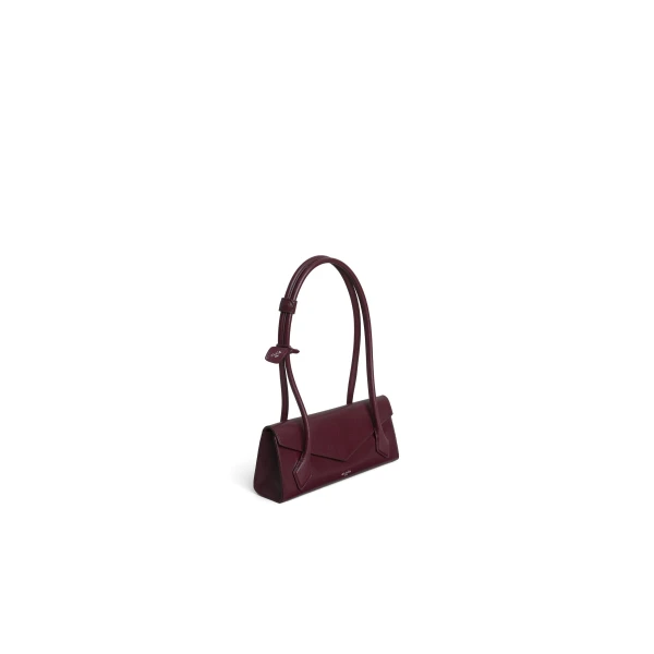 Alaia Le Teckel Flap Small Bag in Shiny Goatskin, Garnet Red | Shoulder & Crossbody Bags | Coveti
