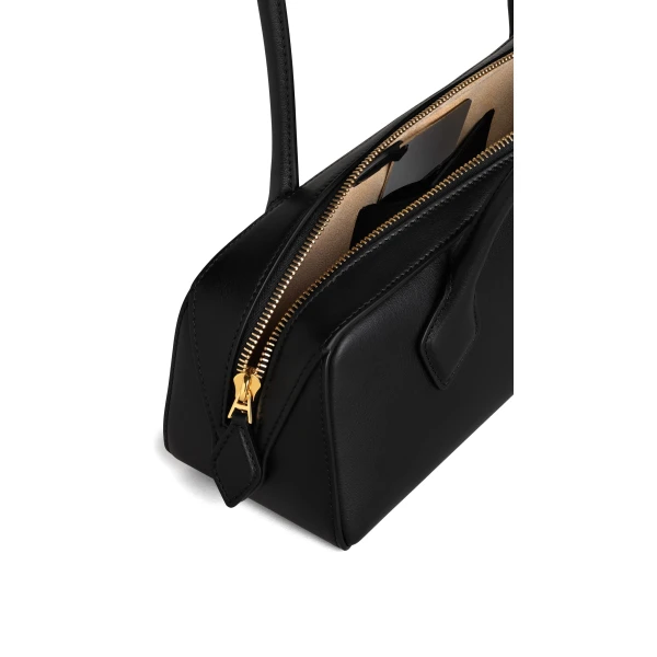 Alaia Le Teckel Medium Bag in Calfskin, Black | Shoulder & Crossbody Bags | Coveti