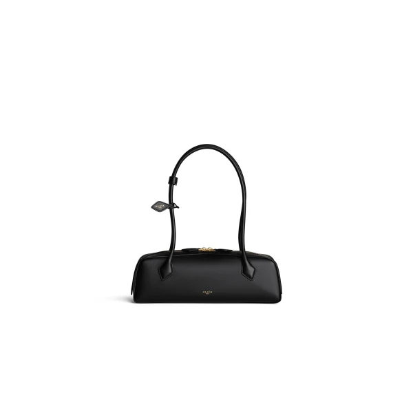 Alaia Le Teckel Medium Bag in Calfskin, Black | Shoulder & Crossbody Bags | Coveti