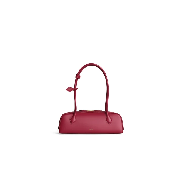 Le Teckel Medium Bag in Calfskin, Carmine