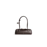 Alaia Le Teckel Medium Bag in Calfskin, Dark Brown | Shoulder & Crossbody Bags | Coveti