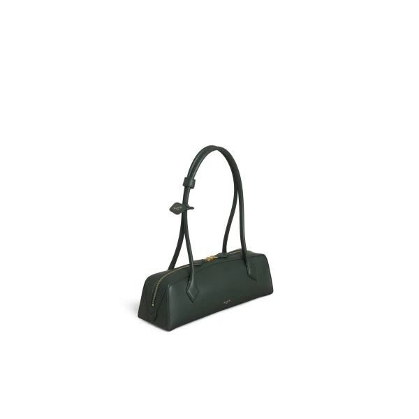 Alaia Le Teckel Medium Bag in Calfskin, Lichen | Shoulder & Crossbody Bags | Coveti