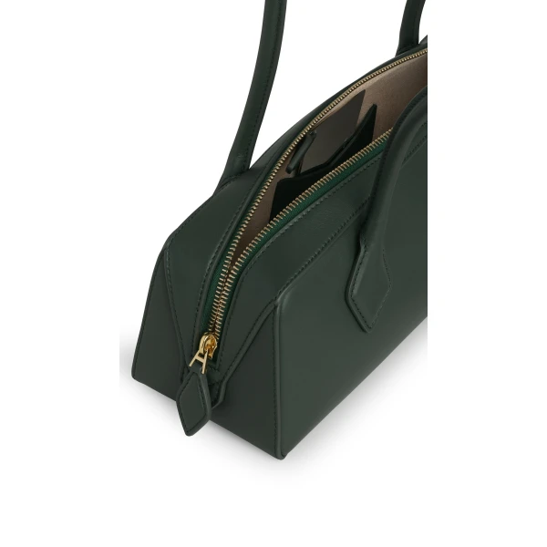 Alaia Le Teckel Medium Bag in Calfskin, Lichen | Shoulder & Crossbody Bags | Coveti