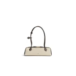 Alaia Le Teckel Medium Bag in Canvas, Natural | Shoulder & Crossbody Bags | Coveti