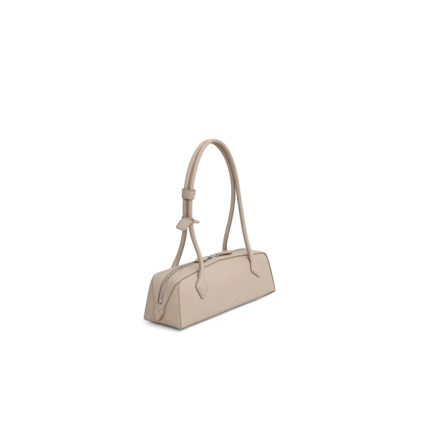 Alaia Le Teckel Medium Bag in Goatskin, Grey | Shoulder & Crossbody Bags | Coveti