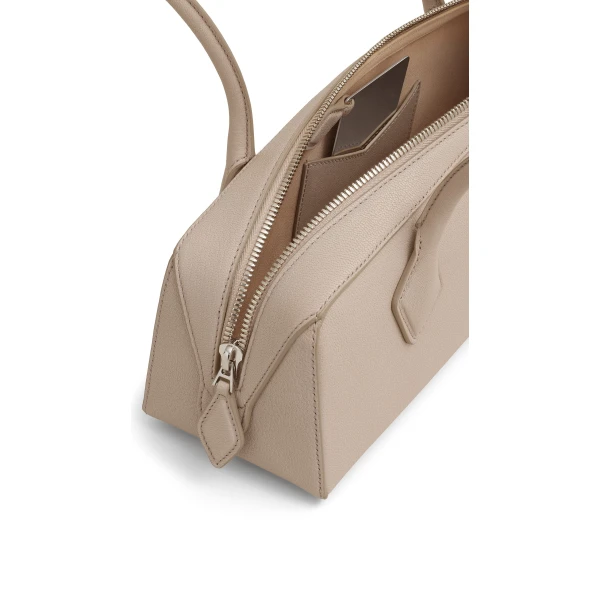 Alaia Le Teckel Medium Bag in Goatskin, Grey | Shoulder & Crossbody Bags | Coveti