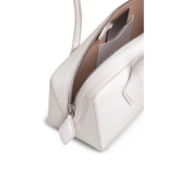 Alaia Le Teckel Medium Bag in Goatskin, Ivory | Shoulder & Crossbody Bags | Coveti