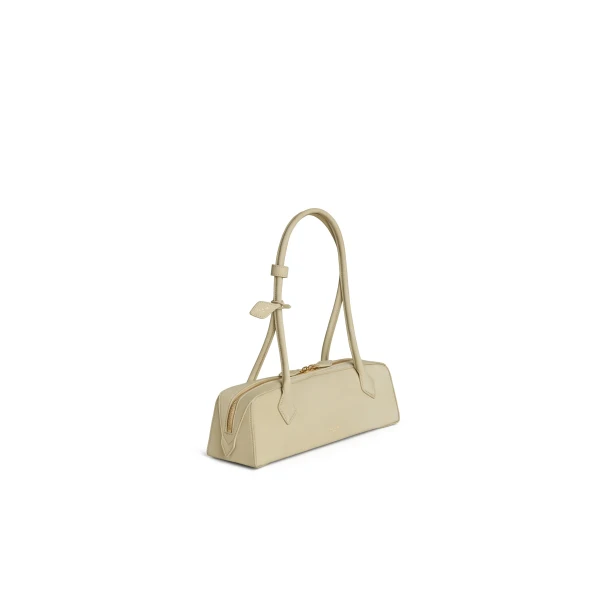 Alaia Le Teckel Medium Bag in Nubuck, Almond Green | Shoulder & Crossbody Bags | Coveti