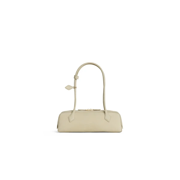 Alaia Le Teckel Medium Bag in Nubuck, Almond Green | Shoulder & Crossbody Bags | Coveti