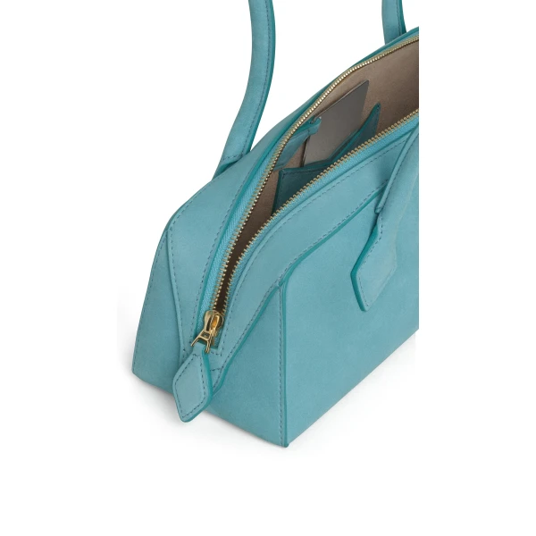 Alaia Le Teckel Medium Bag in Nubuck, Apatite | Shoulder & Crossbody Bags | Coveti