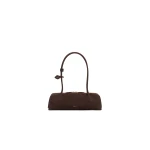 Alaia Le Teckel Medium Bag in Nubuck, Brown and Gold | Shoulder & Crossbody Bags | Coveti