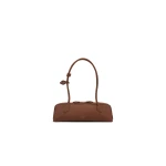 Alaia Le Teckel Medium Bag in Nubuck, Brown | Shoulder & Crossbody Bags | Coveti